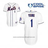 Camiseta Beisbol Hombre New York Mets Chris Young 1 Blanco Alterno Cool Base