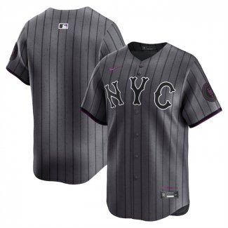Camiseta Beisbol Hombre New York Mets City Connect Limited Gris