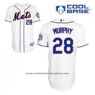 Camiseta Beisbol Hombre New York Mets Daniel Murphy 28 Blanco Alterno Cool Base