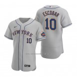 Camiseta Beisbol Hombre New York Mets Eduardo Escobar Autentico Road Gris