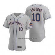 Camiseta Beisbol Hombre New York Mets Eduardo Escobar Autentico Road Gris