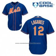 Camiseta Beisbol Hombre New York Mets Juan Lagares 12 Azul Alterno Primera Cool Base