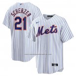 Camiseta Beisbol Hombre New York Mets Max Scherzer Primera Replica Blanco