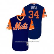 Camiseta Beisbol Hombre New York Mets Noah Syndergaard 2018 LLWS Players Weekend Thor Azul