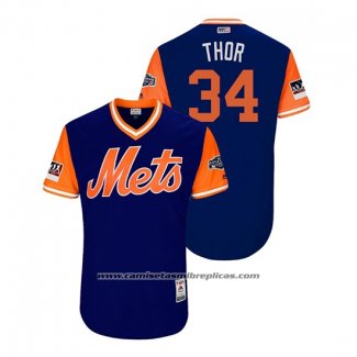 Camiseta Beisbol Hombre New York Mets Noah Syndergaard 2018 LLWS Players Weekend Thor Azul