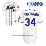 Camiseta Beisbol Hombre New York Mets Noah Syndergaard 34 Blanco Alterno Cool Base