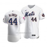 Camiseta Beisbol Hombre New York Mets Pete Alonso Primera Run Derby 2021 All Star Blanco