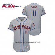 Camiseta Beisbol Hombre New York Mets Rajai Davis 150th Aniversario Patch Autentico Flex Base Gris