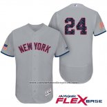 Camiseta Beisbol Hombre New York Yankees 2017 Estrellas y Rayas Gary Sanchez Gris Flex Base