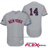 Camiseta Beisbol Hombre New York Yankees 2017 Estrellas y Rayas Starlin Castro Gris Flex Base