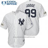 Camiseta Beisbol Hombre New York Yankees 2017 Postemporada Aaron Judge Blanco Cool Base