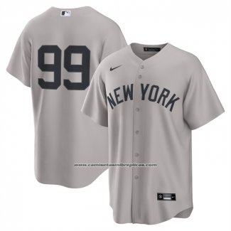 Camiseta Beisbol Hombre New York Yankees Aaron Judge Segunda Replica Gris
