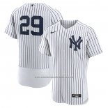 Camiseta Beisbol Hombre New York Yankees Catfish Hunter Primera Autentico Retired Blanco