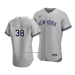 Camiseta Beisbol Hombre New York Yankees Erik Kratz Autentico Road 2020 Gris