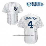 Camiseta Beisbol Hombre New York Yankees Lou Gehrig 4 Blanco Primera Cool Base