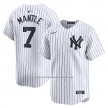 Camiseta Beisbol Hombre New York Yankees Mickey Mantle Primera Limited Blanco