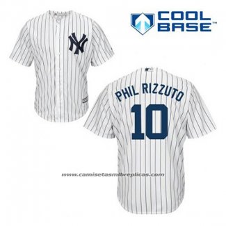 Camiseta Beisbol Hombre New York Yankees Phil Rizzuto 10 Blanco Primera Cool Base