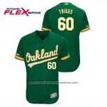 Camiseta Beisbol Hombre Oakland Athletics Andrew Triggs 150th Aniversario Patch Flex Base Kelly Verde