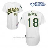 Camiseta Beisbol Hombre Oakland Athletics Ben Zobrist 18 Blanco Primera Cool Base