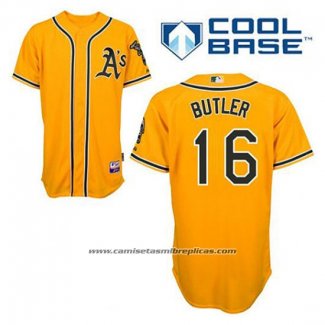 Camiseta Beisbol Hombre Oakland Athletics Billy Butler 16 Oro Alterno Cool Base