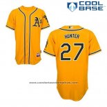 Camiseta Beisbol Hombre Oakland Athletics Catfish Hunter 27 Oro Alterno Cool Base