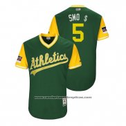 Camiseta Beisbol Hombre Oakland Athletics Jake Smolinski 2018 LLWS Players Weekend Smo $ Green