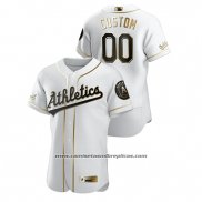 Camiseta Beisbol Hombre Oakland Athletics Personalizada Golden Edition Autentico Blanco