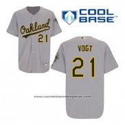 Camiseta Beisbol Hombre Oakland Athletics Stephen Vogt 21 Gris Cool Base