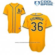 Camiseta Beisbol Hombre Oakland Athletics Terry Steinbach 36 Oro Alterno Cool Base