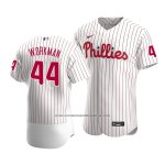 Camiseta Beisbol Hombre Philadelphia Phillies Brandon Workman Autentico Primera Blanco