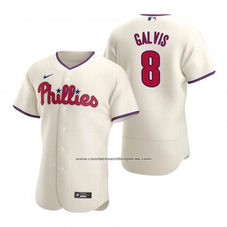 Camiseta Beisbol Hombre Philadelphia Phillies Freddy Galvis Autentico Alterno Crema