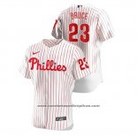 Camiseta Beisbol Hombre Philadelphia Phillies Jay Bruce Autentico Blanco