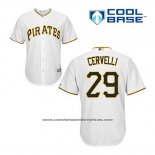 Camiseta Beisbol Hombre Pittsburgh Pirates Francisco Cervelli 29 Blanco Primera Cool Base