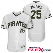 Camiseta Beisbol Hombre Pittsburgh Pirates Gregory Polanco Blanco 2018 Primera Alterno Flex Base