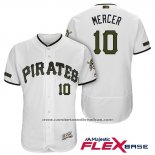 Camiseta Beisbol Hombre Pittsburgh Pirates Jordy Mercer Blanco 2018 Primera Alterno Flex Base