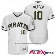 Camiseta Beisbol Hombre Pittsburgh Pirates Jordy Mercer Blanco 2018 Primera Alterno Flex Base