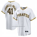 Camiseta Beisbol Hombre Pittsburgh Pirates Michael Darrell Hicks Primera Replica Blanco