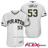 Camiseta Beisbol Hombre Pittsburgh Pirates Nik Turley Blanco 2018 Primera Alterno Flex Base