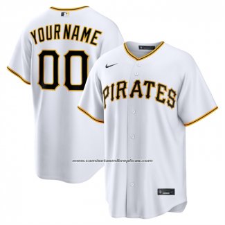 Camiseta Beisbol Hombre Pittsburgh Pirates Primera Replica Personalizada Blanco1