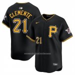 Camiseta Beisbol Hombre Pittsburgh Pirates Roberto Clemente Alterno Limited Negro