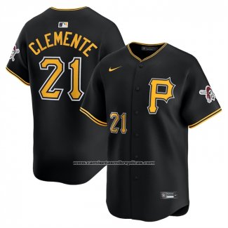 Camiseta Beisbol Hombre Pittsburgh Pirates Roberto Clemente Alterno Limited Negro