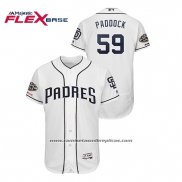 Camiseta Beisbol Hombre San Diego Padres Chris Paddack Flex Base Autentico Collezione Blanco