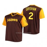 Camiseta Beisbol Hombre San Diego Padres Trent Grisham Replica Cooperstown Marron