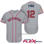 Camiseta Beisbol Hombre San Francisco Giants 2017 Estrellas y Rayas Joe Panik Gris Flex Base