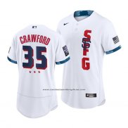 Camiseta Beisbol Hombre San Francisco Giants Brandon Crawford 2021 All Star Autentico Blanco