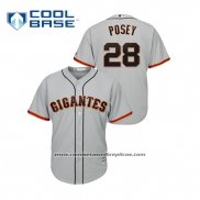 Camiseta Beisbol Hombre San Francisco Giants Buster Posey Cool Base Road Hispanic Heritage Gris