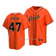 Camiseta Beisbol Hombre San Francisco Giants Johnny Cueto Replica Alterno 2020 Naranja