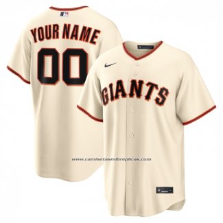 Camiseta Beisbol Hombre San Francisco Giants Primera Replica Personalizada Crema1