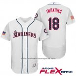 Camiseta Beisbol Hombre Seattle Mariners 2017 Estrellas y Rayas Hisashi Iwakuma Blanco Flex Base