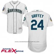 Camiseta Beisbol Hombre Seattle Mariners Ken Griffey Blanco Ken Griffey Retirojo Flex Base